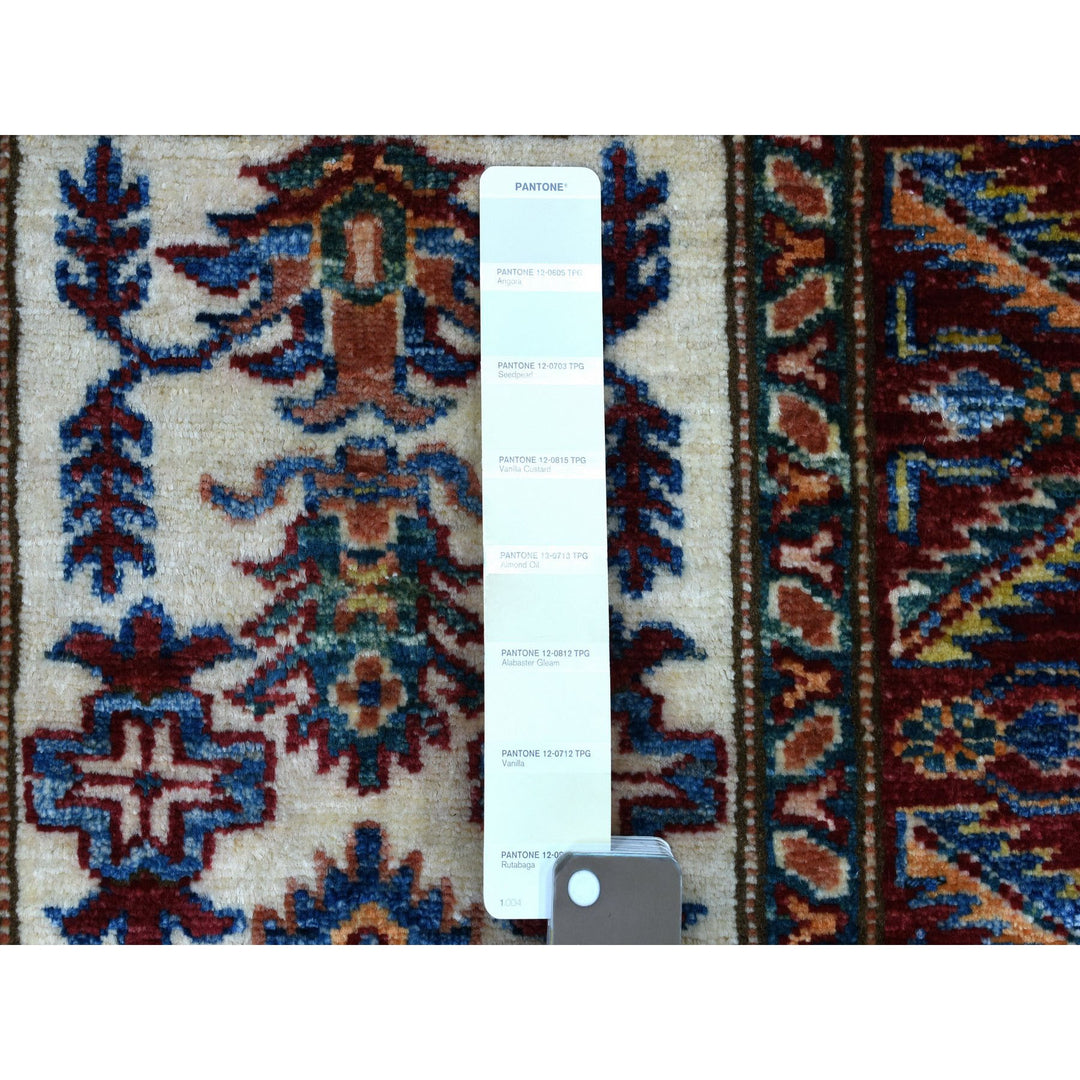 2'1" x 2'10" New Hand Knotted Ivory Cotton Rectangle Oriental Rug - MOA10268128