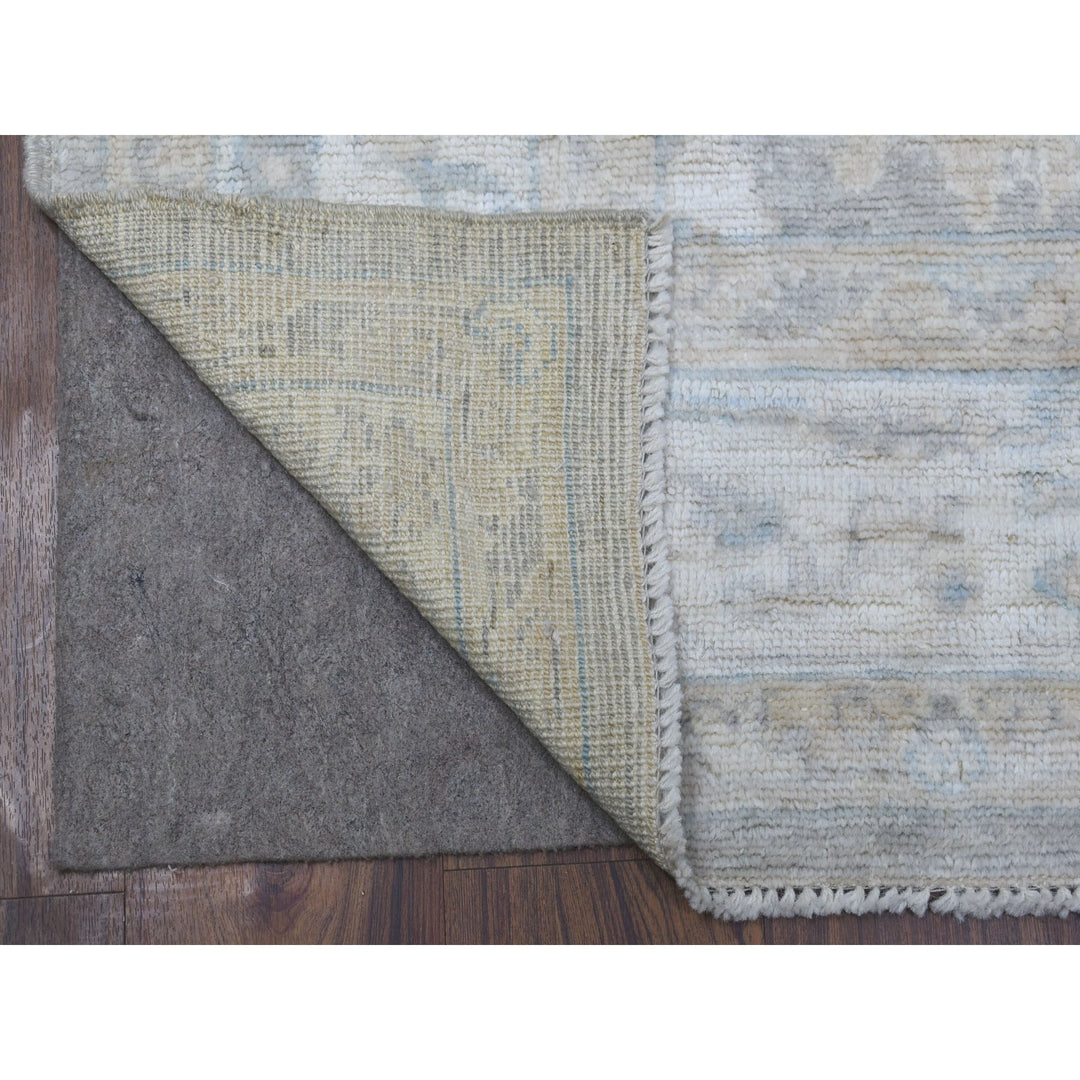 6'0" x 9'2" New Hand Knotted Grey Wool Rectangle Oriental Rug - MOA10268142