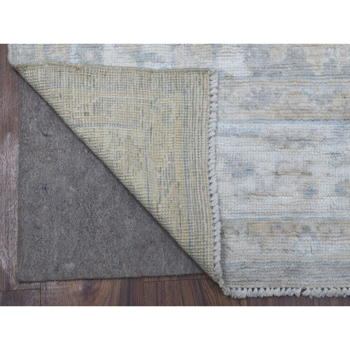 6'0" x 9'2" New Hand Knotted Grey Wool Rectangle Oriental Rug - MOA10268142