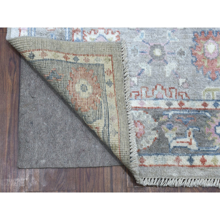 3'2" x 10'0" New Hand Knotted Grey Wool Runner Oriental Rug - MOA10268314