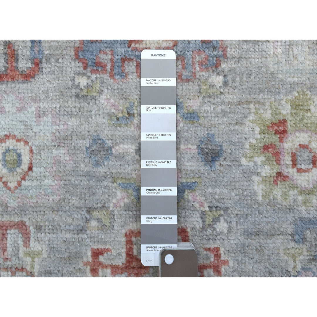 3'2" x 10'0" New Hand Knotted Grey Wool Runner Oriental Rug - MOA10268314