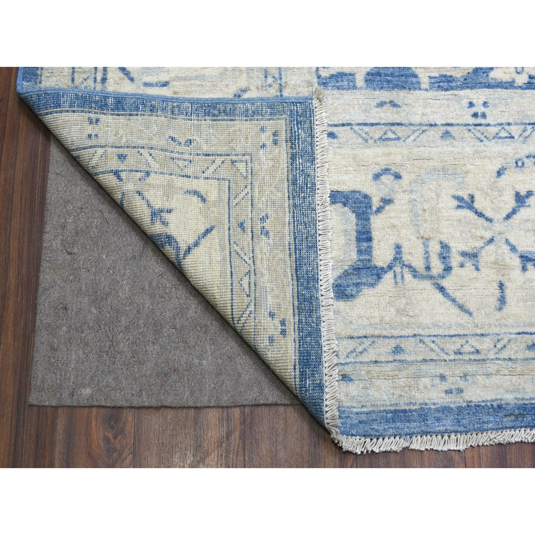 9'8" x 13'5" New Hand Knotted Blue Wool Rectangle Oriental Rug - MOA10268324