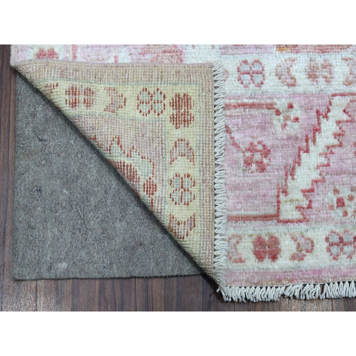 6'1" x 8'10" New Hand Knotted Pink Wool Rectangle Oriental Rug - MOA10268446