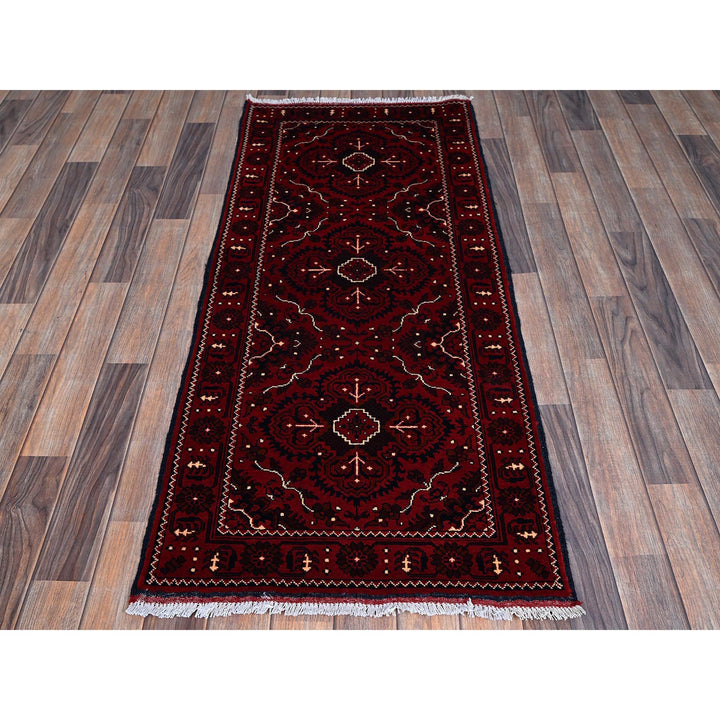 2'4" x 5'2" New Hand Knotted Red Wool Runner Oriental Rug - MOA102684