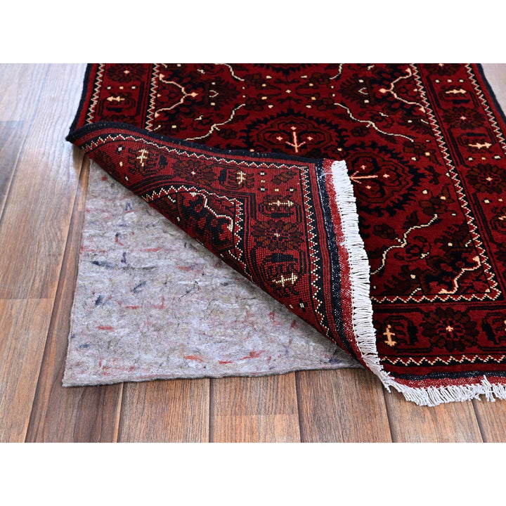 2'4" x 5'2" New Hand Knotted Red Wool Runner Oriental Rug - MOA102684