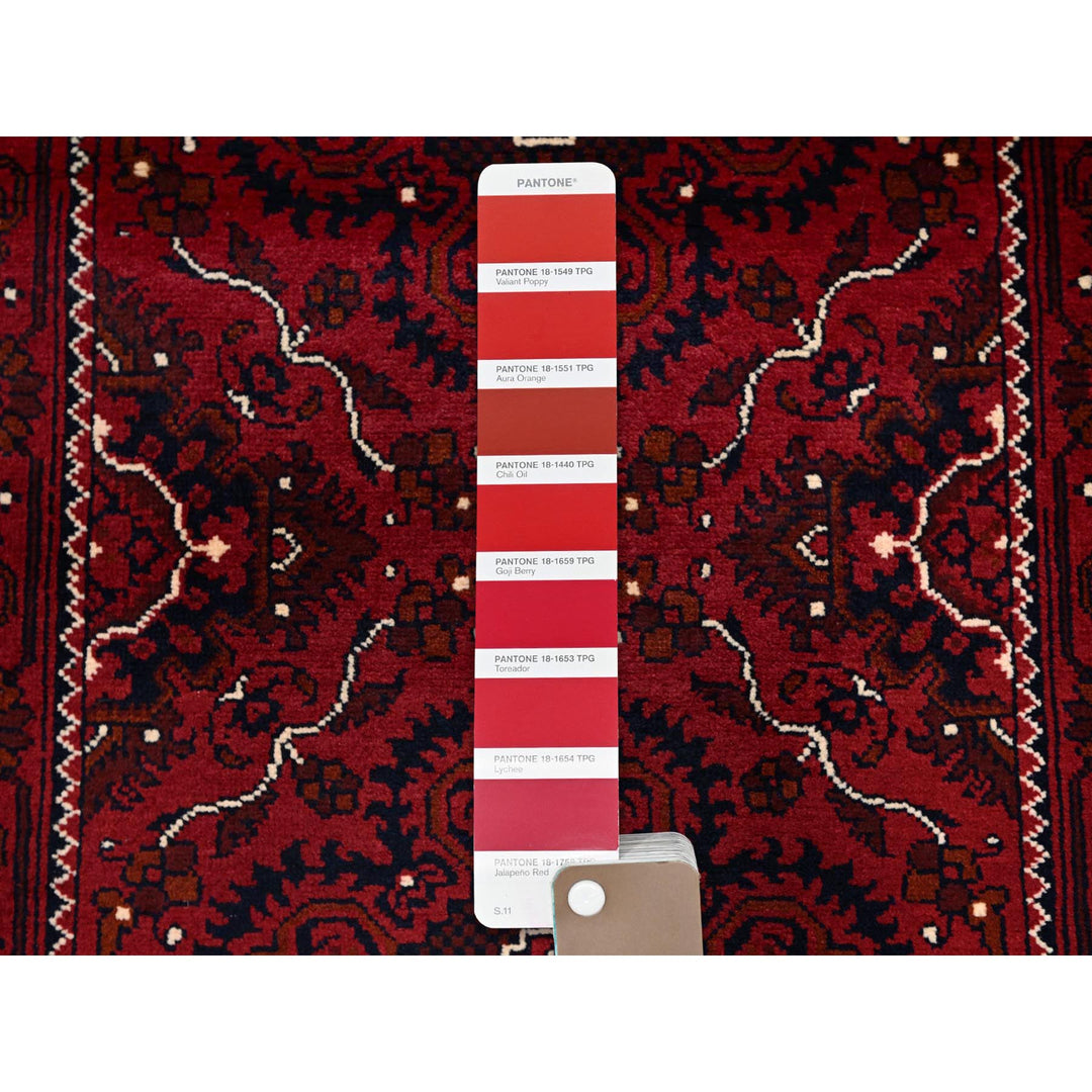 2'4" x 5'2" New Hand Knotted Red Wool Runner Oriental Rug - MOA102684