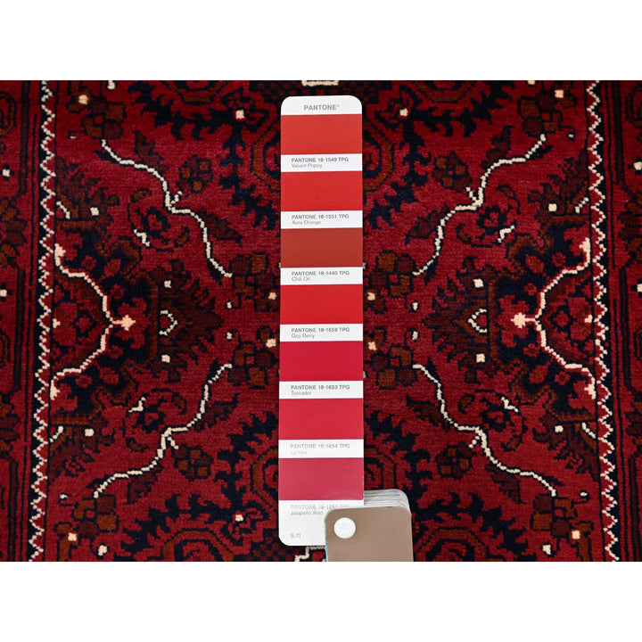 2'4" x 5'2" New Hand Knotted Red Wool Runner Oriental Rug - MOA102684