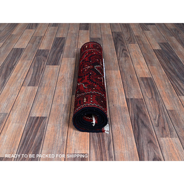 2'4" x 5'2" New Hand Knotted Red Wool Runner Oriental Rug - MOA102684