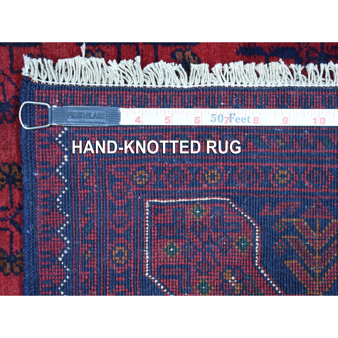 4'2" x 6'6" New Hand Knotted Red Wool Rectangle Oriental Rug - MOA10268556