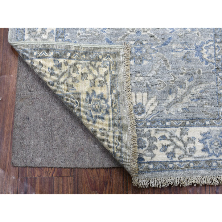 2'6" x 9'9" New Hand Knotted Grey Wool Runner Oriental Rug - MOA10268596