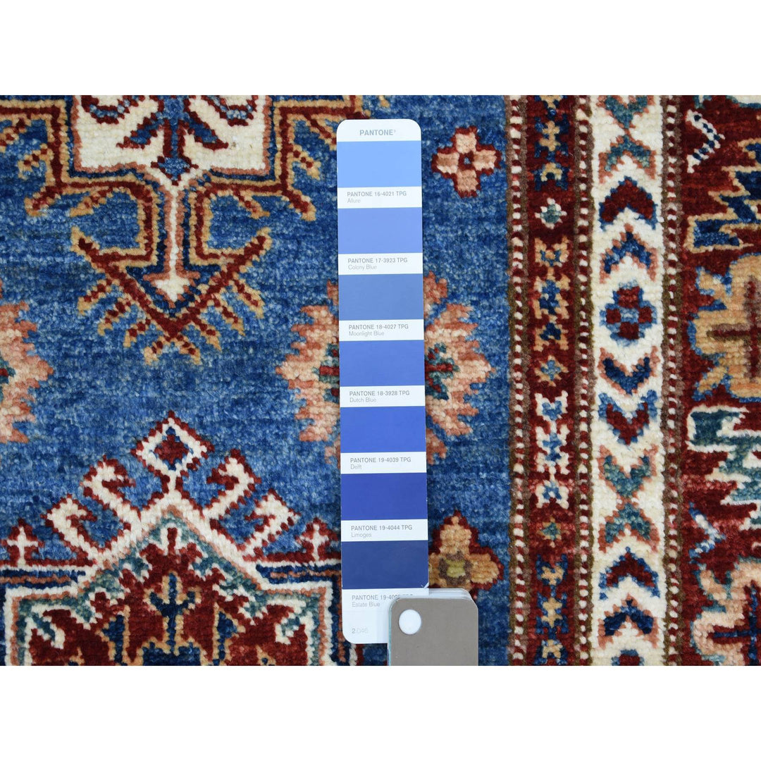 2'10" x 37'2" New Hand Knotted Blue Wool Runner Oriental Rug - MOA10268600