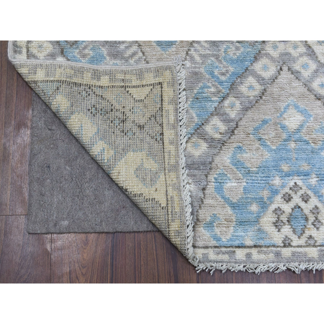 4'0" x 11'7" New Hand Knotted Grey Wool Runner Oriental Rug - MOA10268604