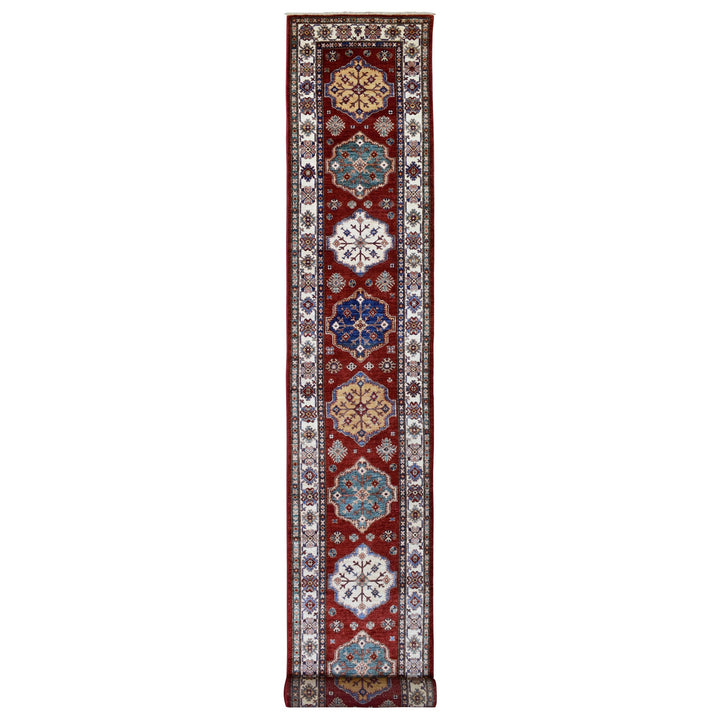 2'10" x 23'0" New Hand Knotted Red Wool Runner Oriental Rug - MOA10268644