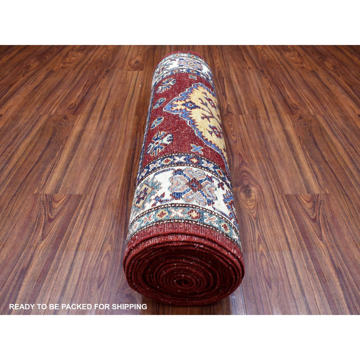 2'10" x 23'0" New Hand Knotted Red Wool Runner Oriental Rug - MOA10268644