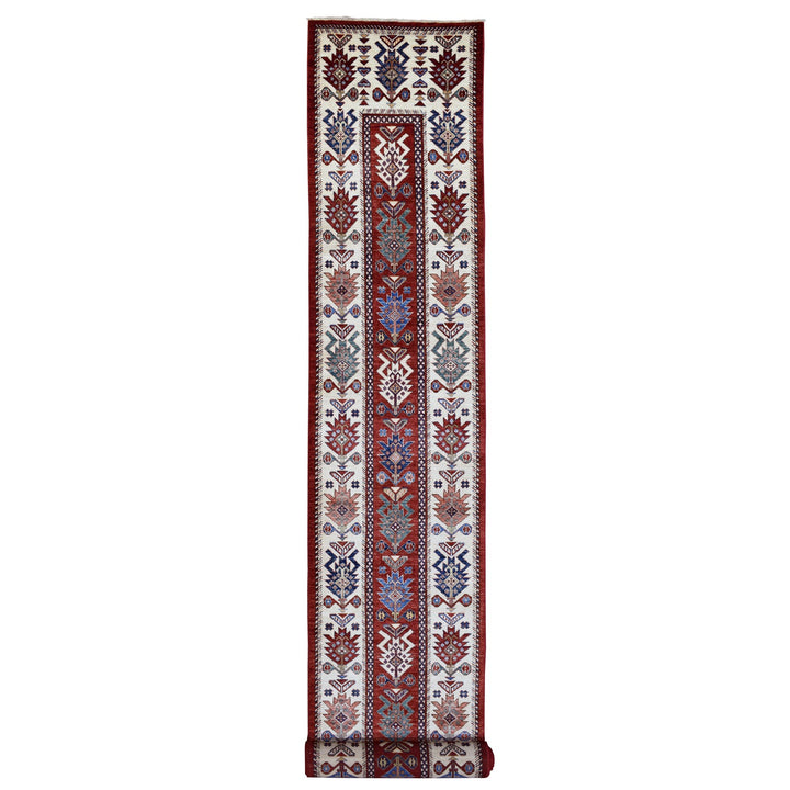 3'0" x 25'3" New Hand Knotted Red Wool Runner Oriental Rug - MOA10268645