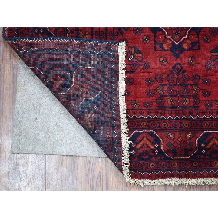 3'4" x 4'8" New Hand Knotted Red Wool Rectangle Oriental Rug - MOA10268646