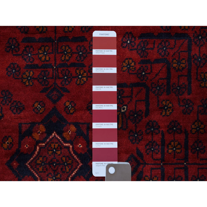 3'4" x 4'8" New Hand Knotted Red Wool Rectangle Oriental Rug - MOA10268646