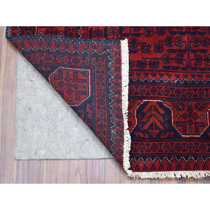 3'5" x 4'10" New Hand Knotted Red Wool Rectangle Oriental Rug - MOA10268647