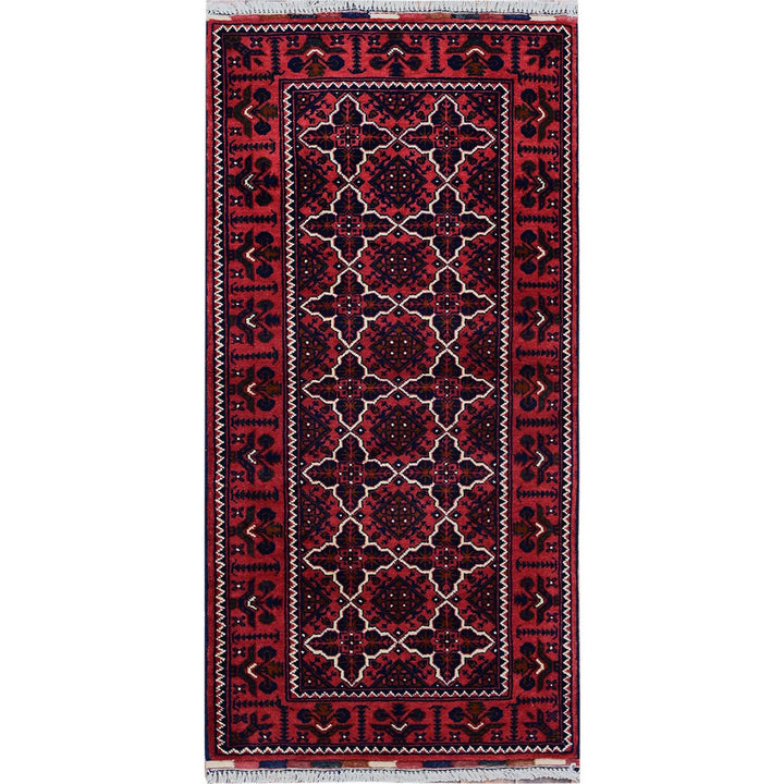 2'2" x 4'4" New Hand Knotted Red Wool Runner Oriental Rug - MOA102686