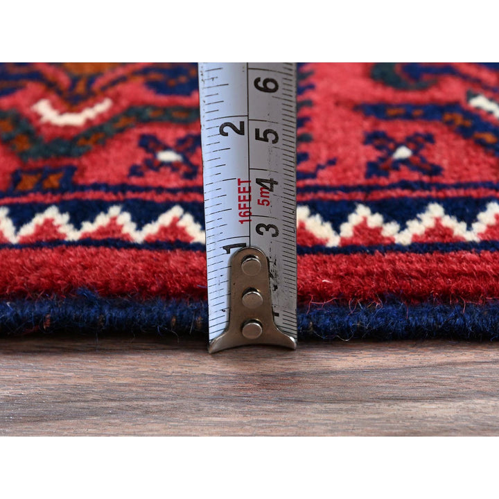 2'2" x 4'4" New Hand Knotted Red Wool Runner Oriental Rug - MOA102686