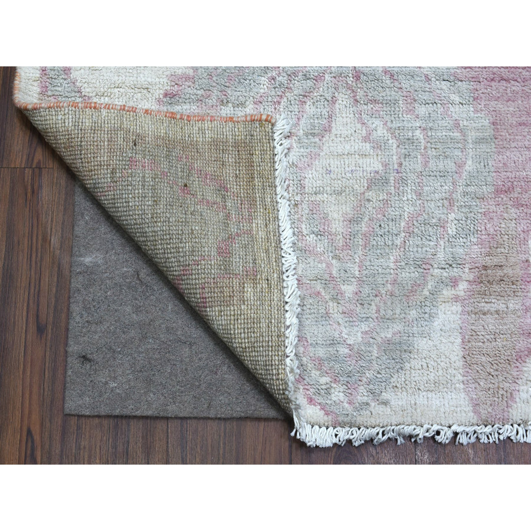 8'10" x 11'9" New Hand Knotted Pink Wool Rectangle Oriental Rug - MOA10268749