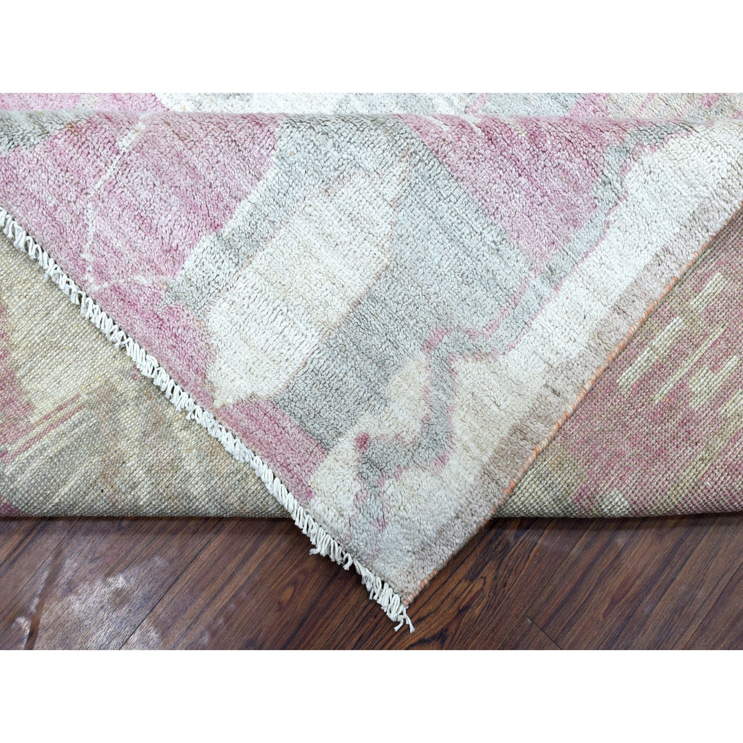 8'10" x 11'9" New Hand Knotted Pink Wool Rectangle Oriental Rug - MOA10268749