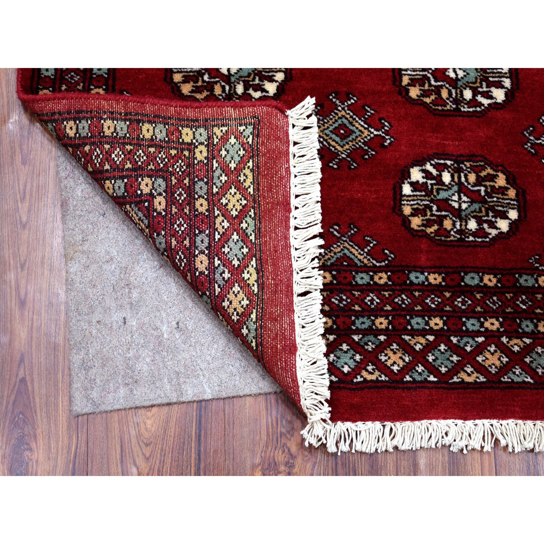 2'6" x 3'10" New Hand Knotted Red Wool Rectangle Oriental Rug - MOA10268790