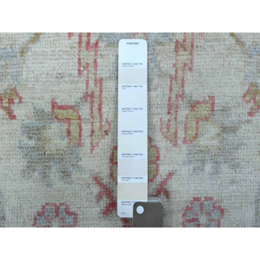 6'4" x 9'6" New Hand Knotted Ivory Wool Rectangle Oriental Rug - MOA10268921