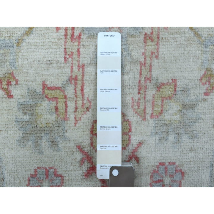 6'4" x 9'6" New Hand Knotted Ivory Wool Rectangle Oriental Rug - MOA10268921