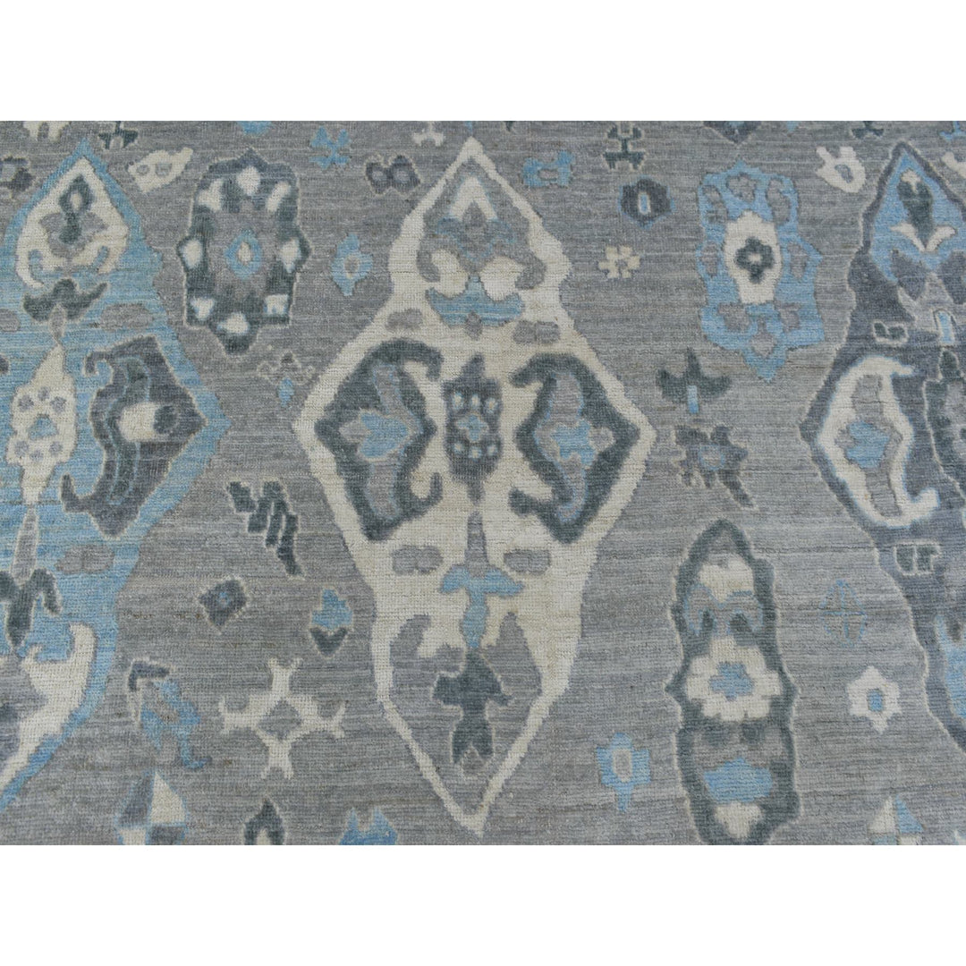 8'0" x 9'10" New Hand Knotted Grey Wool Rectangle Oriental Rug - MOA10268928