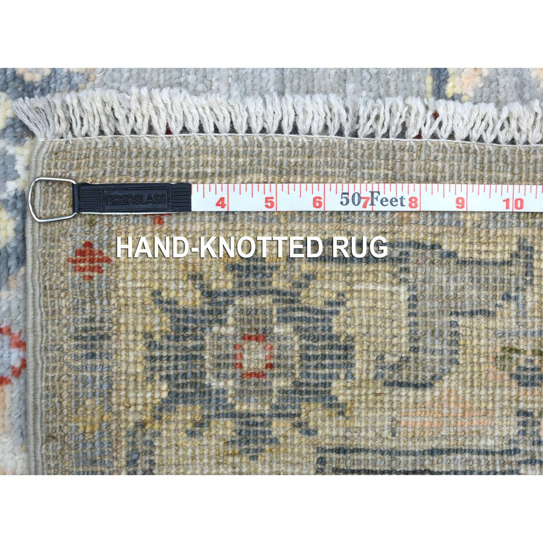 2'10" x 11'7" New Hand Knotted Grey Wool Runner Oriental Rug - MOA10268977