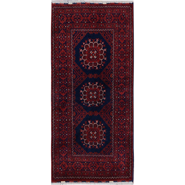 2'2" x 4'8" New Hand Knotted Red Wool Runner Oriental Rug - MOA102689