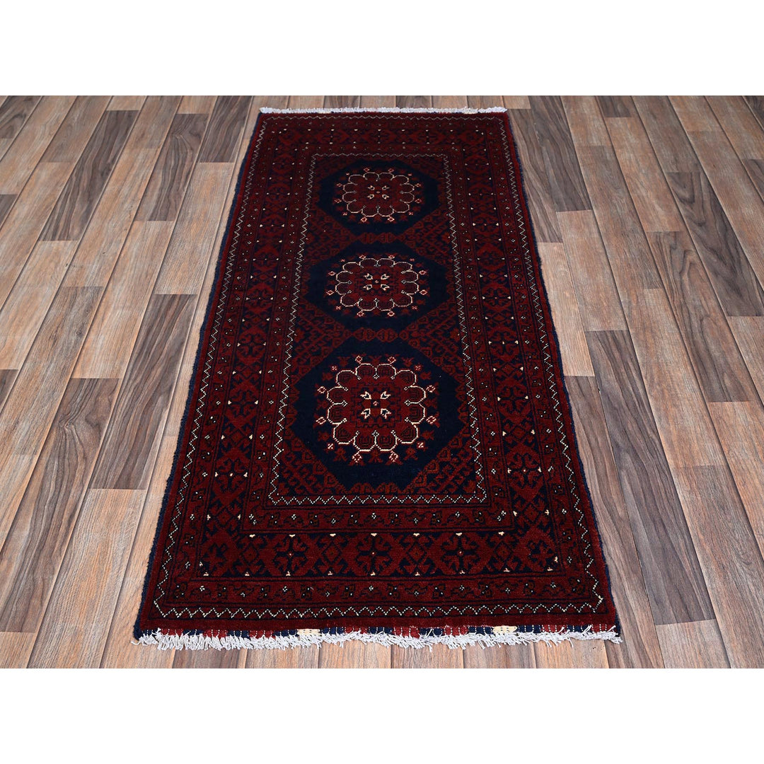 2'2" x 4'8" New Hand Knotted Red Wool Runner Oriental Rug - MOA102689