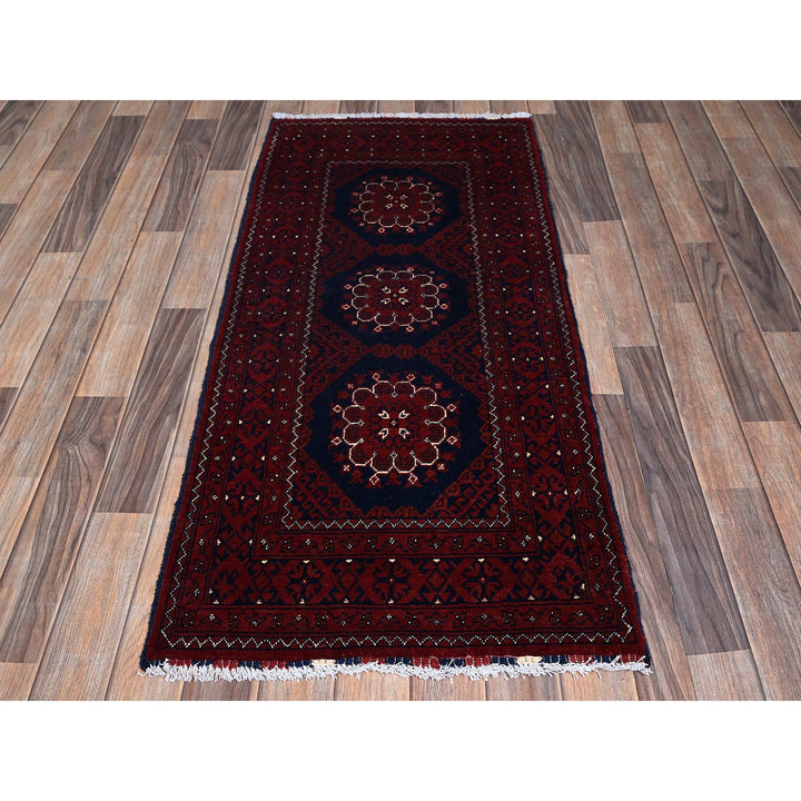 2'2" x 4'8" New Hand Knotted Red Wool Runner Oriental Rug - MOA102689