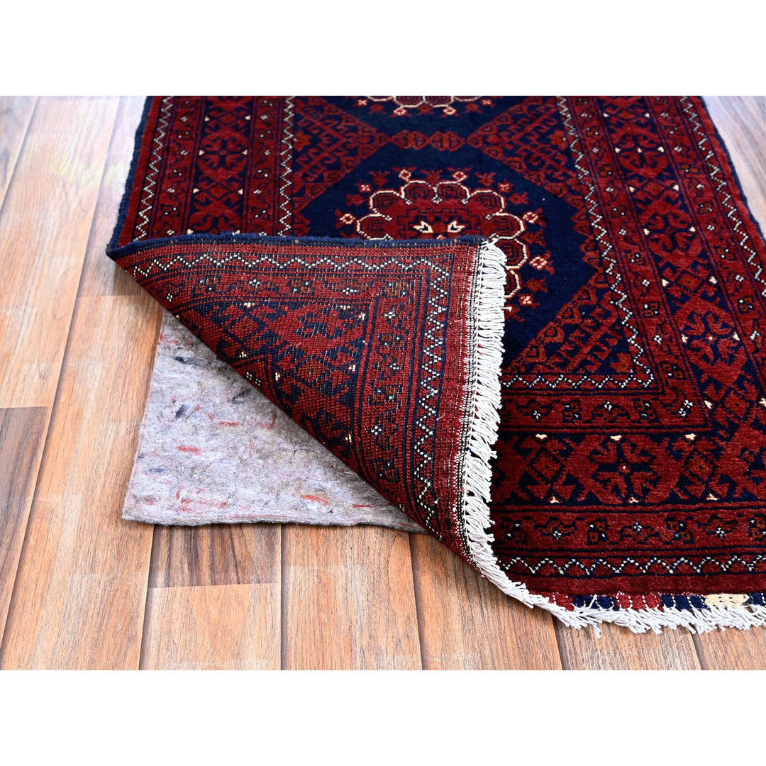 2'2" x 4'8" New Hand Knotted Red Wool Runner Oriental Rug - MOA102689
