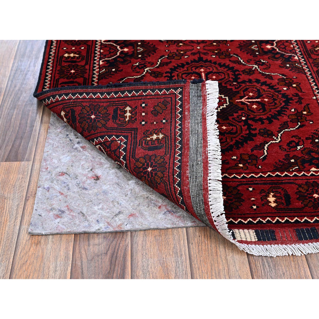 2'7" x 5'2" New Hand Knotted Red Wool Runner Oriental Rug - MOA102690