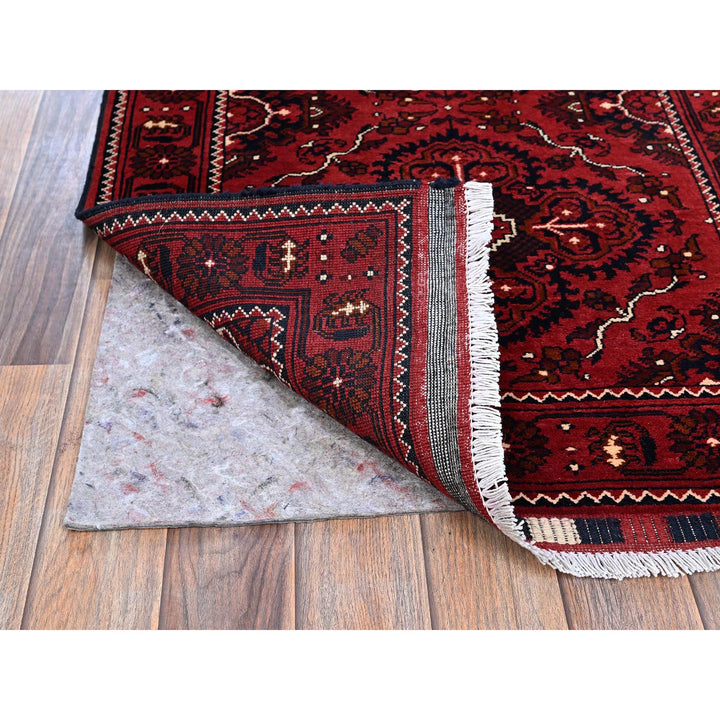 2'7" x 5'2" New Hand Knotted Red Wool Runner Oriental Rug - MOA102690