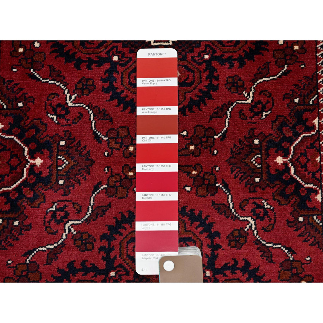 2'7" x 5'2" New Hand Knotted Red Wool Runner Oriental Rug - MOA102690