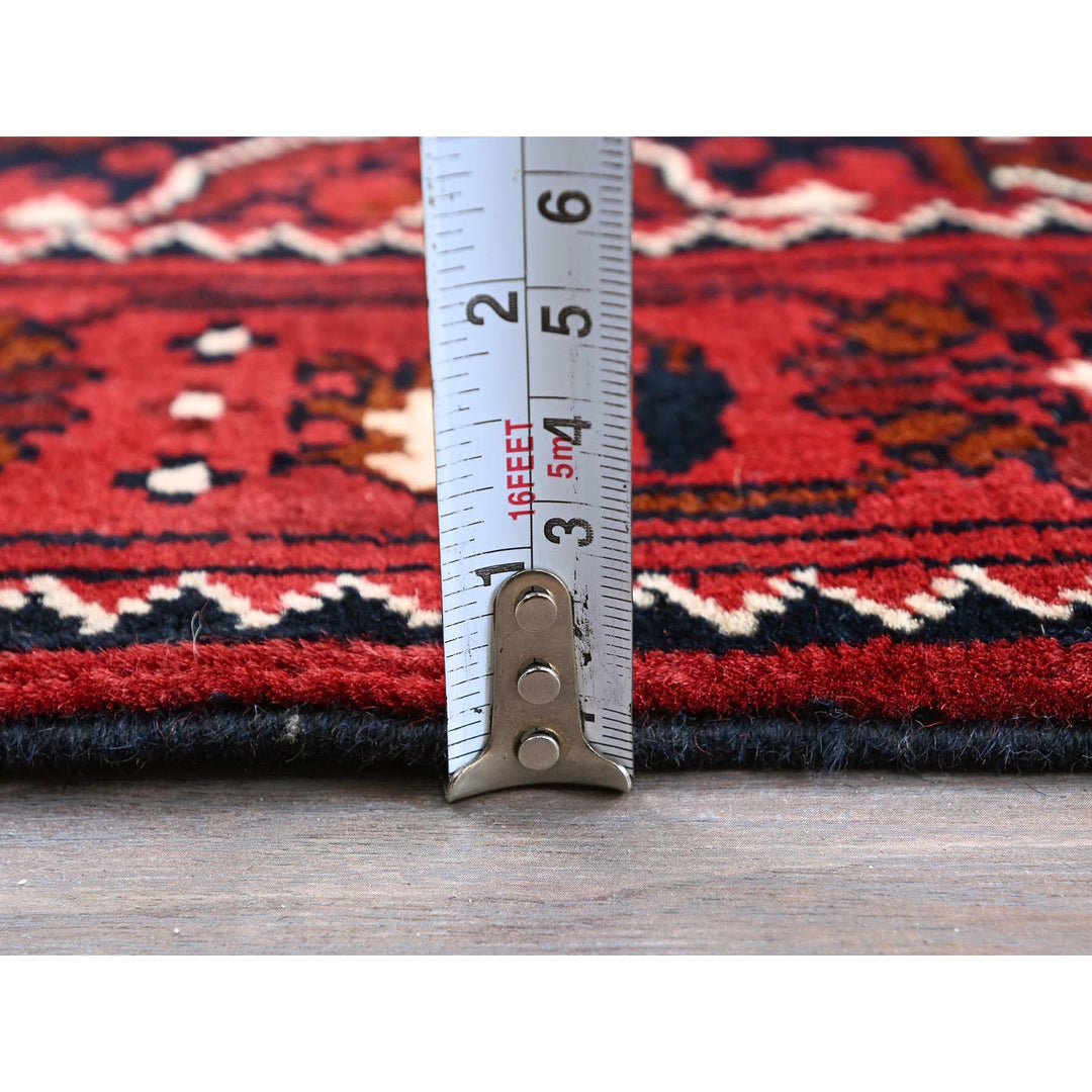 2'7" x 5'2" New Hand Knotted Red Wool Runner Oriental Rug - MOA102690