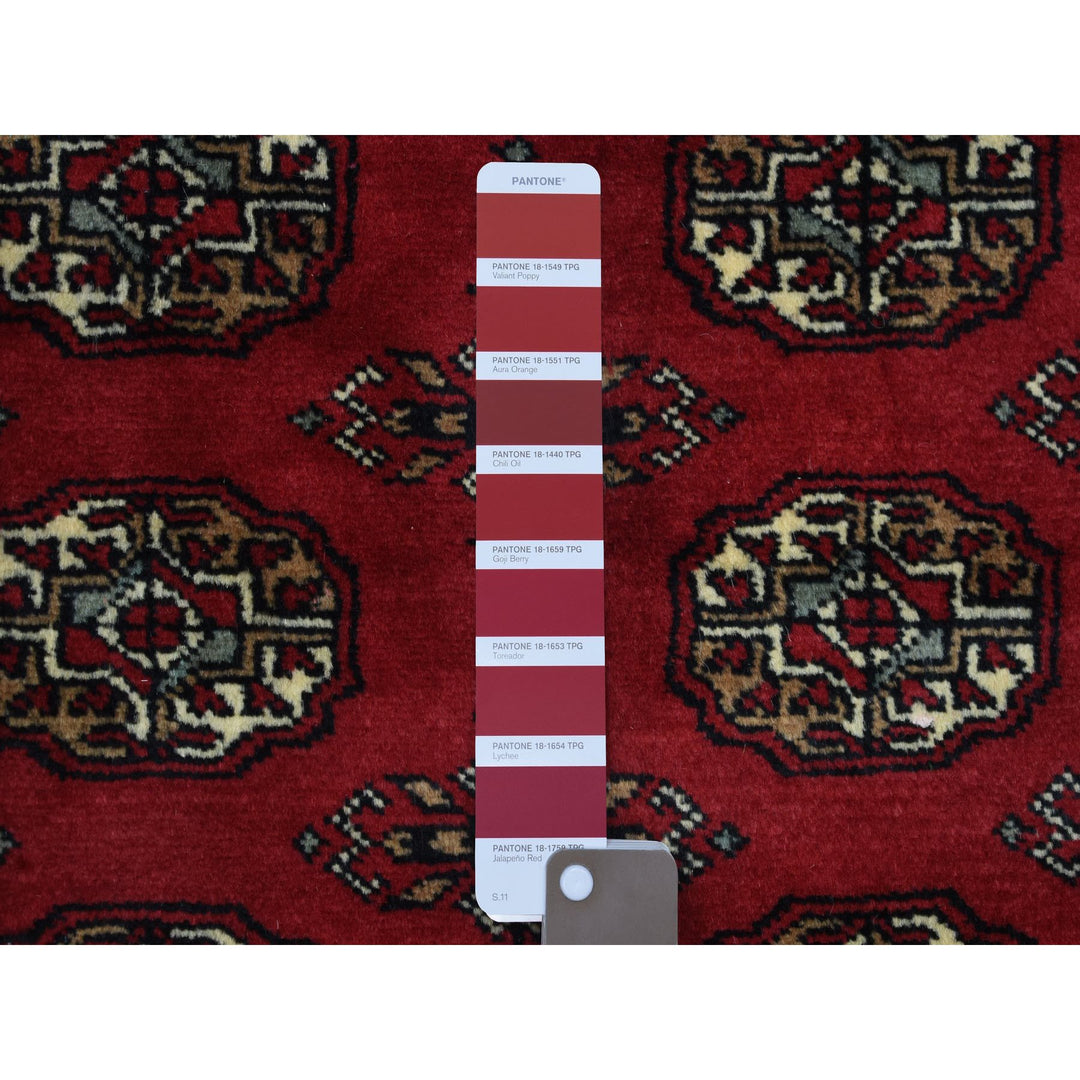 2'6" x 4'3" New Hand Knotted Red Wool Rectangle Oriental Rug - MOA10269212