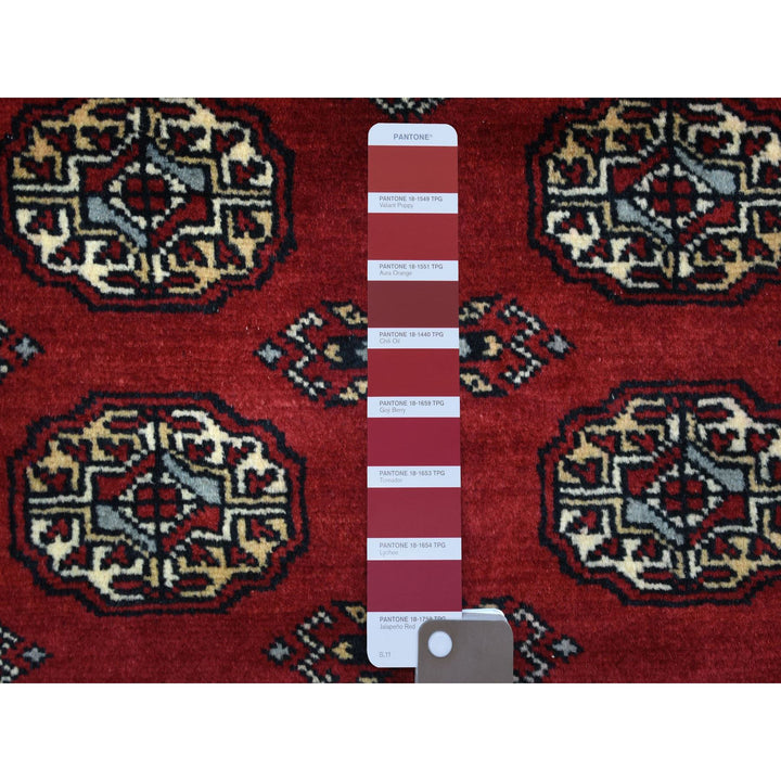 3'1" x 5'0" New Hand Knotted Red Wool Rectangle Oriental Rug - MOA10269219