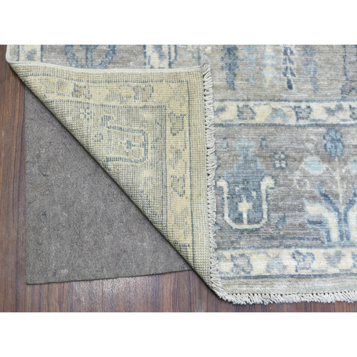 6'0" x 9'2" New Hand Knotted Grey Wool Rectangle Oriental Rug - MOA10269266