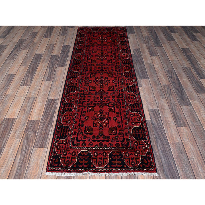 2'3" x 7'0" New Hand Knotted Red Wool Runner Oriental Rug - MOA102692