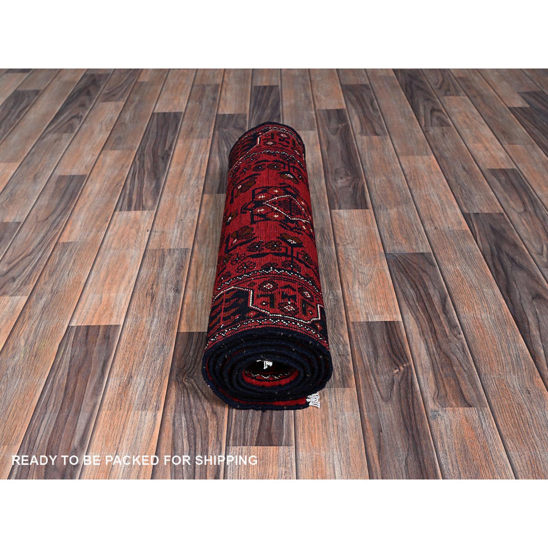 2'3" x 7'0" New Hand Knotted Red Wool Runner Oriental Rug - MOA102692