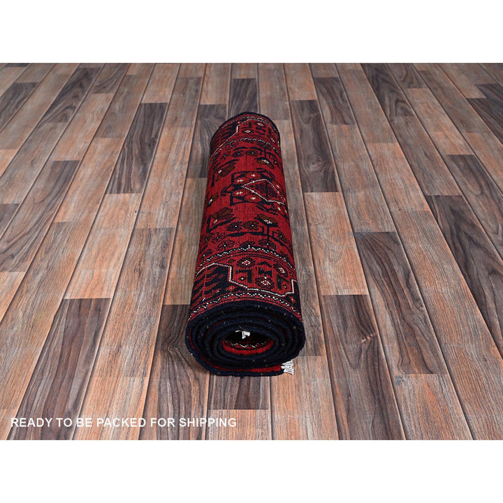2'3" x 7'0" New Hand Knotted Red Wool Runner Oriental Rug - MOA102692