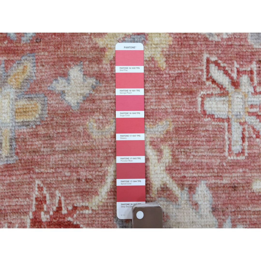 3'0" x 19'9" New Hand Knotted Pink Wool Runner Oriental Rug - MOA10269321