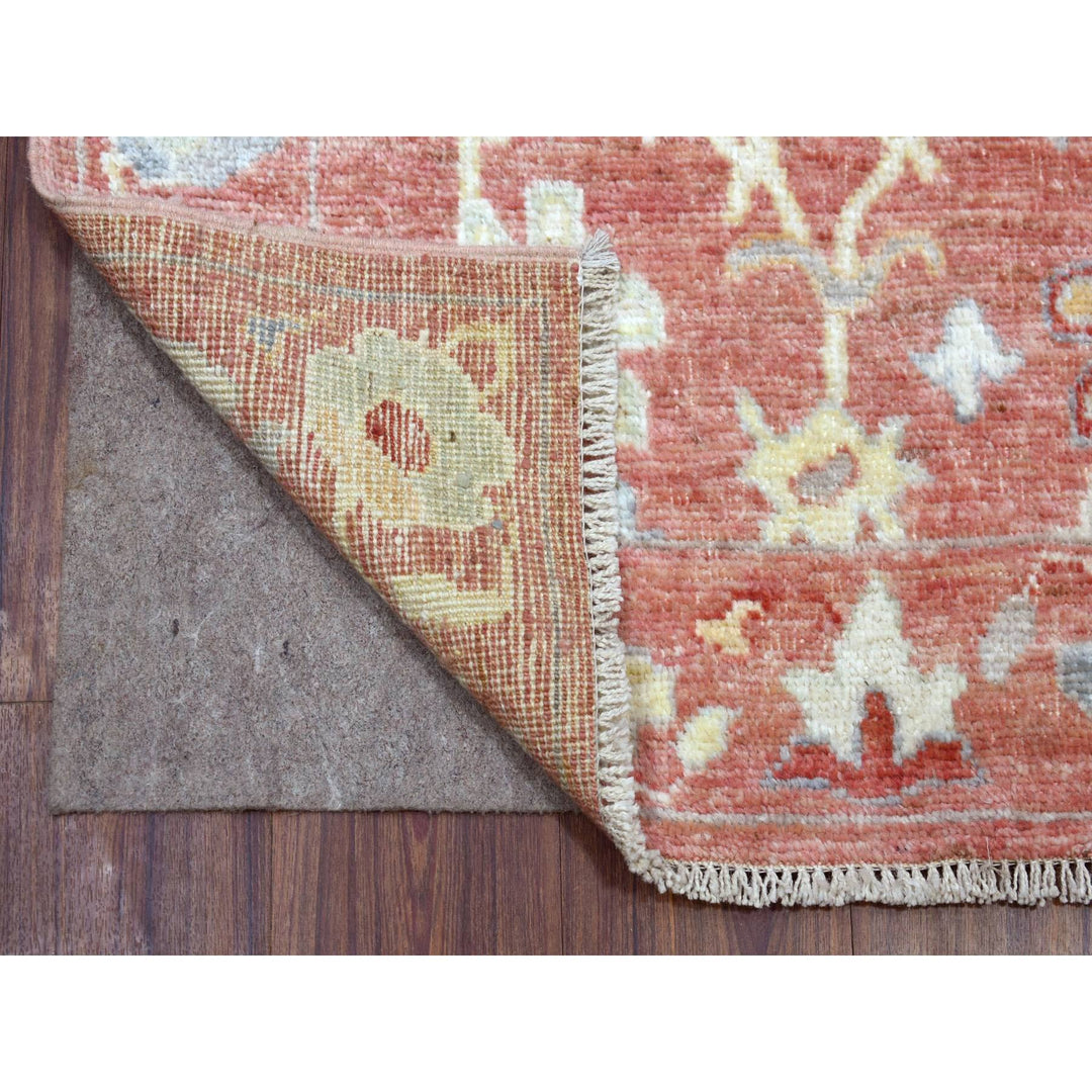 3'1" x 19'8" New Hand Knotted Pink Wool Runner Oriental Rug - MOA10269337