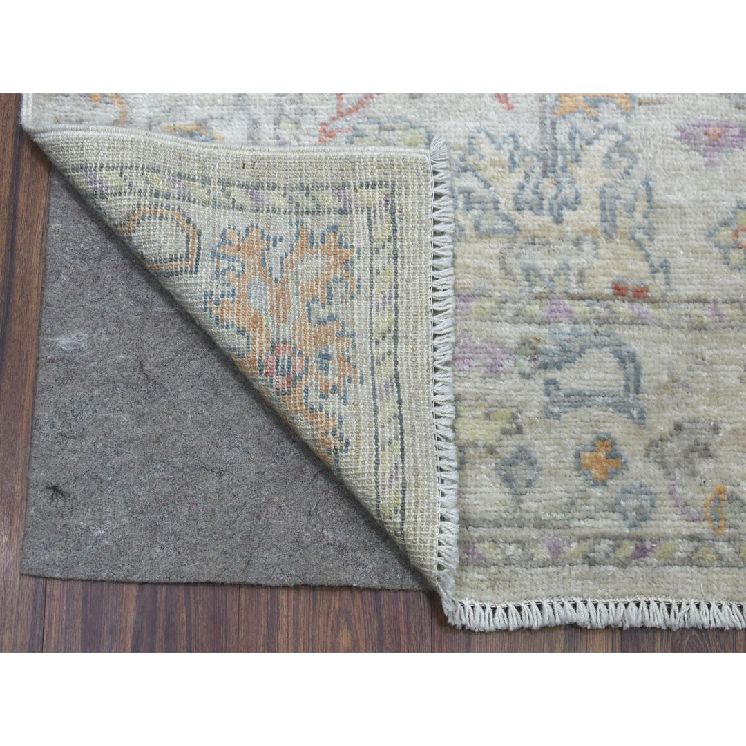 3'0" x 15'10" New Hand Knotted Grey Wool Runner Oriental Rug - MOA10269379