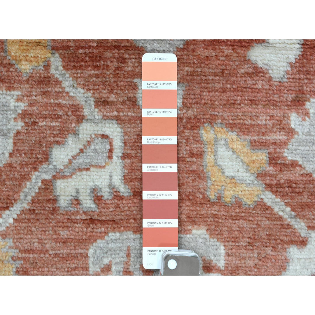 2'8" x 12'0" New Hand Knotted Orange Wool Runner Oriental Rug - MOA10269391