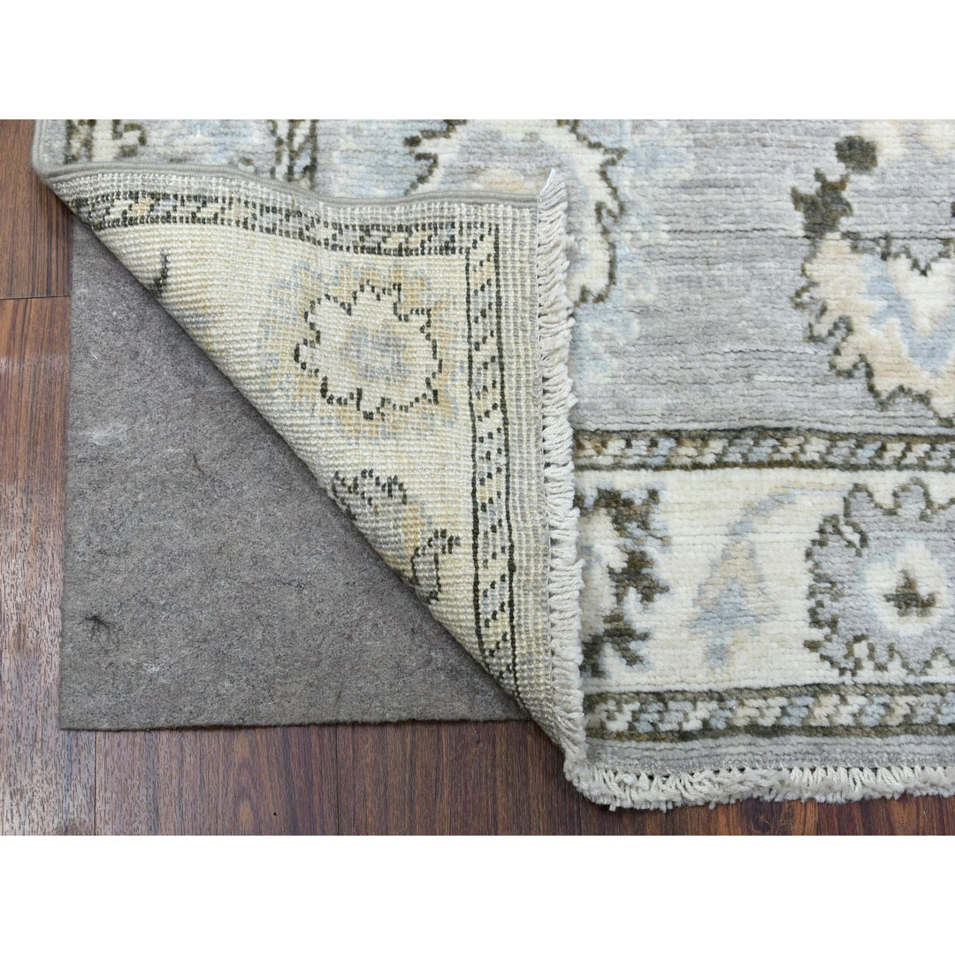 3'0" x 7'10" New Hand Knotted Grey Wool Runner Oriental Rug - MOA10269394